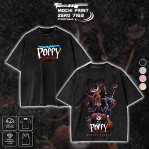 Poppy Playtime Chapter 5 Broken Things Graphic T-shirt Huggy Wuggy The Prototype Lily Lovebraids Crewneck Sweatshirt Hoodie Tank Top Streetwear 100% Premium Cotton Oversized Horror Game Fan Gift Heavyweight Aesthetic Washed Print Unisex Top