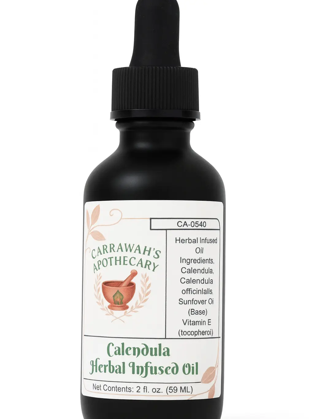 Carrawah’s Apothecary Premium Therapeutic Calendula Herbal Infused Oil - 2 oz Fragranced Carrier Oil, Aromatherapy Wellness Solution for Healthcare, Respiratory Aid