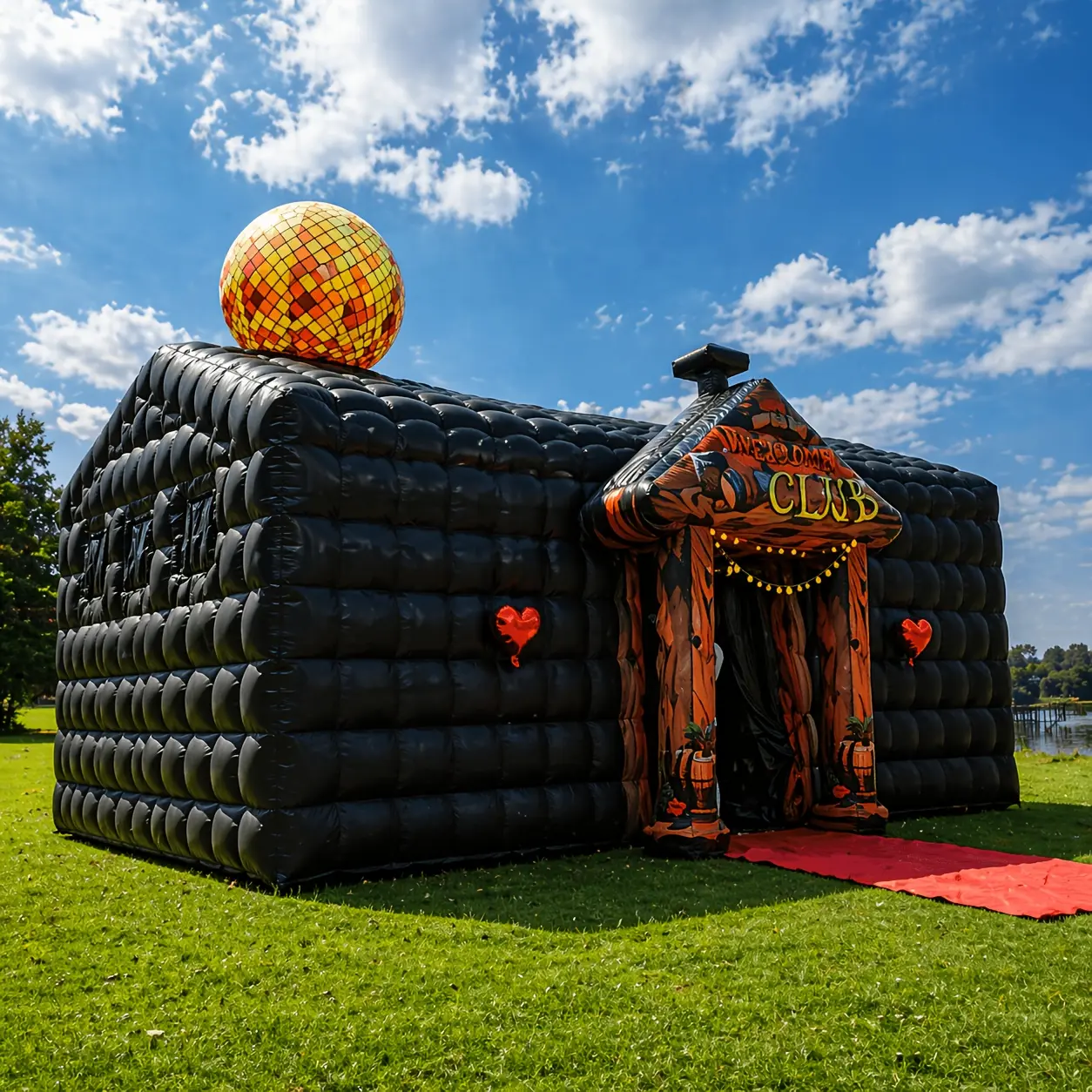 30X20X13 FT Black Large Inflatable Nightclub Tent with Blower, Event House for Adults, Perfect for Weddings, Birthday Parties, And Backyard Celebrations