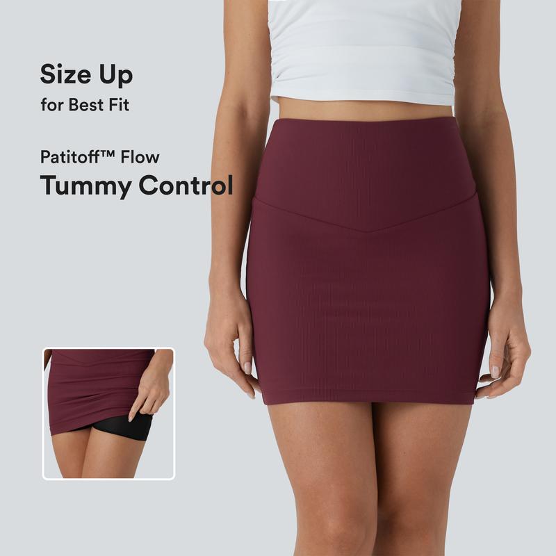 Halara Patitoff Flow Pet Hair Resistant High Waisted Tummy Control 2-in-1 Bodycon Mini Casual Skirt