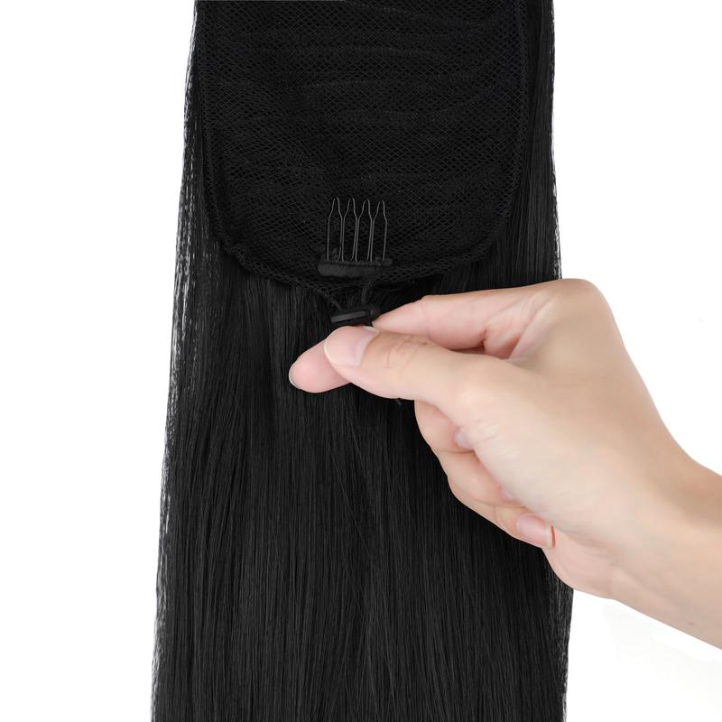 Ponytail Extension 26 Inch Drawstring Ponytail Extension for Women Long Straight Hair Extensions for Daily