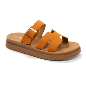 Cici - Women's Front-Strap Slide Platform Sandals - Open Toe, Walking Shoes, Casual Footwear