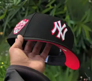 MLB New York Yankees Snapback Cap – 59FIFTY Fitted Style Flat Bill Hat, Black Red Undervisor Design, High Crown Streetwear Fashion, Men Women Urban Outfit Essential, Popular TikTok Sport Look