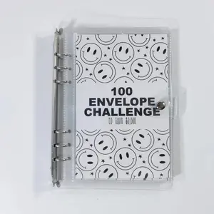 100 Days Money Saving Challenge Cash Savings Book - 25 Sheets PVC Loose-Leaf Card Album, 22x23cm Budget Tracker for Savings Goal