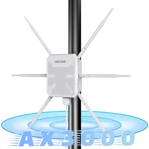 WAVLINK AX3000 Outdoor WiFi 6 Extender Dual Band 6x7dBi Antennas IP67 Waterproof 300M Coverage for Garage Yard RV Farm with Mesh Technology and 4 Modes access point