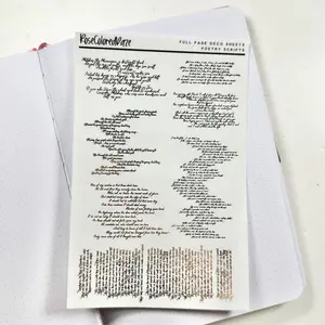 Foiled Full Page Deco Sheets - Poetry Scripts