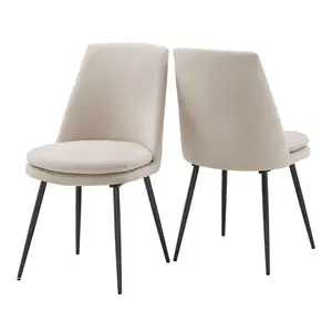 Jolana Upholstered Dining Chairs (Set of 2) - Grey/Beige - iNSPIREQ