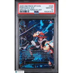 2025 One Piece OP13-Carrying On His Will Portgas D. Ace Special Alt Art PSA 10
