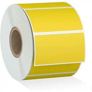 2.25" x 1.25" Yellow Direct Thermal Barcode Labels 1000 count for  ZD410 ZD411 LP2824, 2-1/4x1-1/4 1 Roll   Adhesive Perforated Return Address Labels  with Rollo MUNBYN