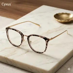 Cyxus Daily Anti Blue Light Glasses Office Work Gaming High Quality Eyewear,For Man Women Look Small Face Nose Friendly Lightweight Metal TR90 Frame,High Quality Eyewear Blocking Harmful Rays Filter  -8169