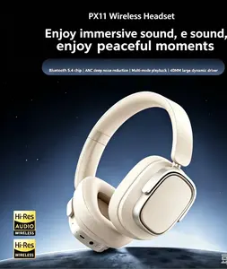 PX11 Wireless Over-Ear Headphones, Hi-Fi Stereo Audio, Bluetooth 5.4, ANC Noise Canceling, Low Latency, Ergonomically Comfortable Headphones for iOS Android PC Smart Voice Assistant Headset with ENC beach gadgets