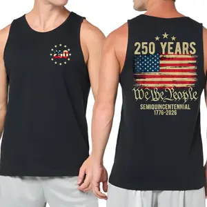Patriotic We The People 250 Years Tank Top, American History Freedom, Semiquincentennial 1776-2026, Independence Day Memorial Day Outfit, Classic USA Pride Gift, Made in USA, 4th of July Gift, Casual Daily Wear, For Men and Women, Menswear Womenswear