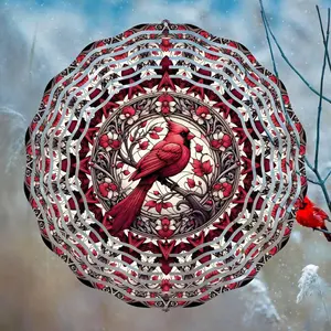 Cardinal in Stained Glass Wind Spinner