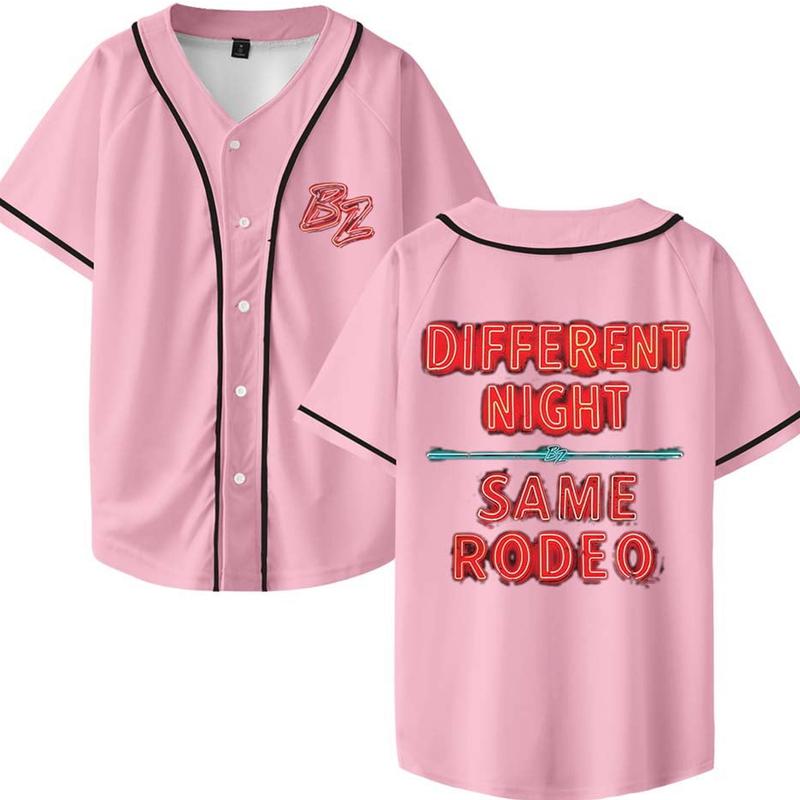 Bailey Zimmerman DNSR Neon Sign Baseball Jersey Shirt V-Neck Women Men Short Sleeve Streetwear Clothes
