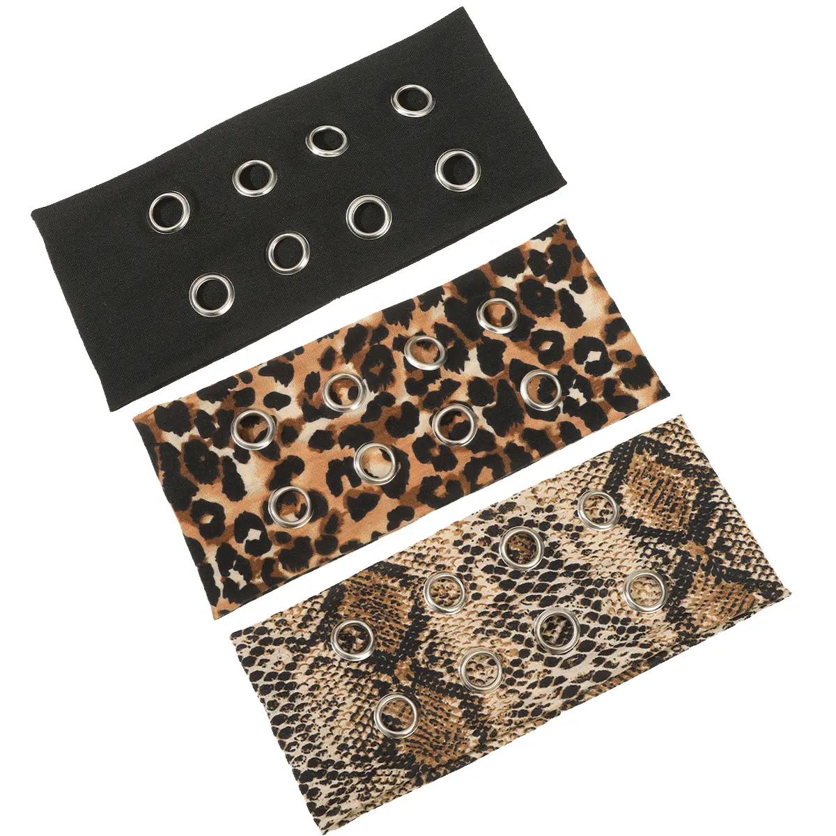 Black+Leopard print+Serpentine pattern