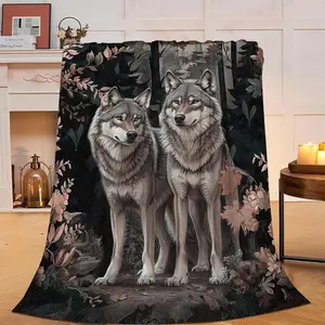 Wolf Blanket Wolf s Soft Cozy Vintage Wolves Throw Blanket Ultra Warm Lightweight Fleece Plush Fuzzy Blanket Decor Stuff for Girls Women Kids Aults  40"inX50"in
