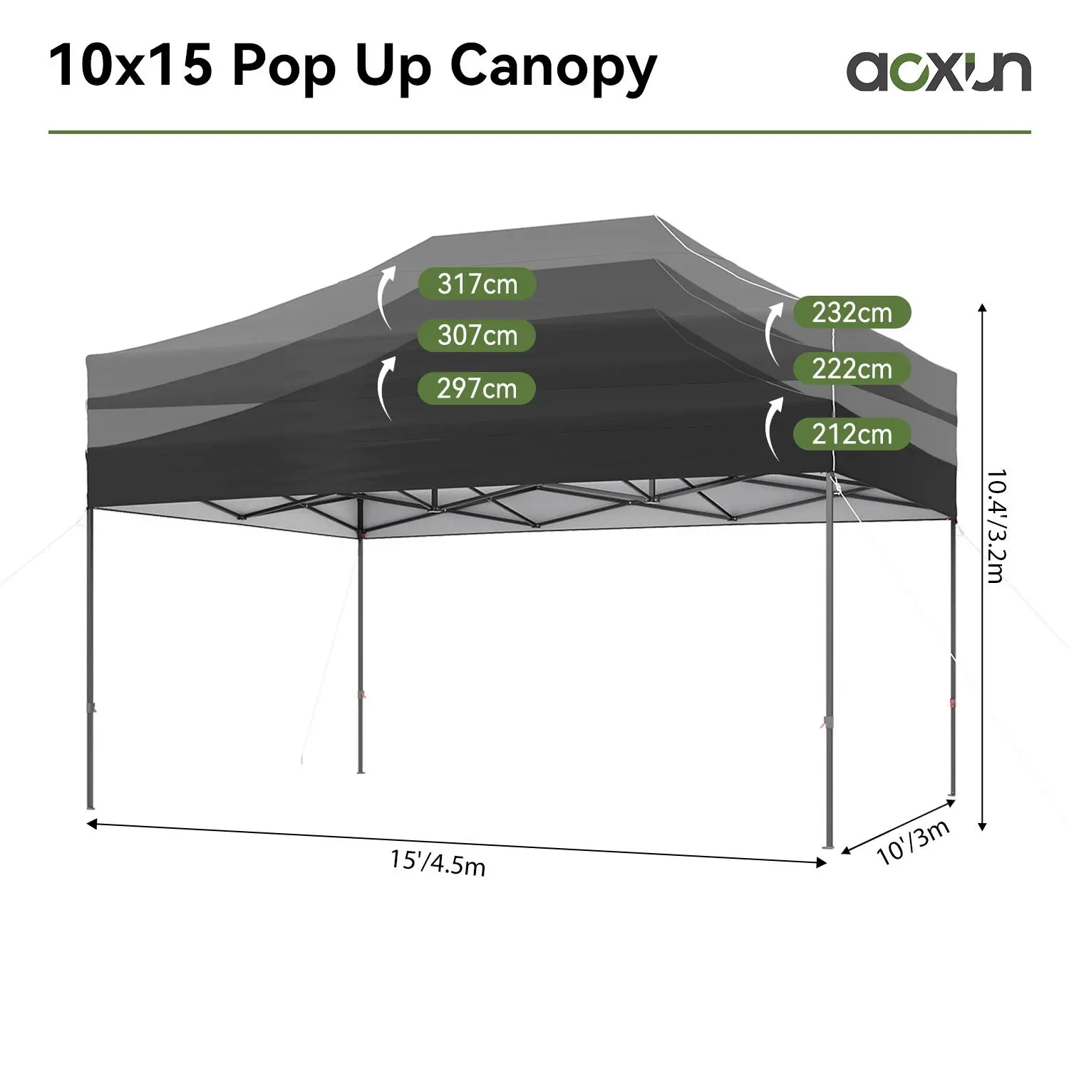 10x15 Without Sidewalls/Black