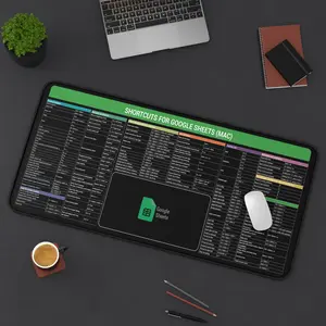 Google Sheet for MAC Shortcut Mouse Pad, Large Mousepad for Google Excel Spreadsheet, Gaming Accessories, Desk Decor Setup, Work Support