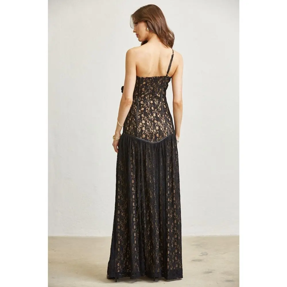 3D FLOWER LACE DROPWAIST MAXI DRESS (BLACK) - TikTok Shop 3D FLOWER LACE DROPWAIST MAXI DRESS (BLACK) - TikTok Shop