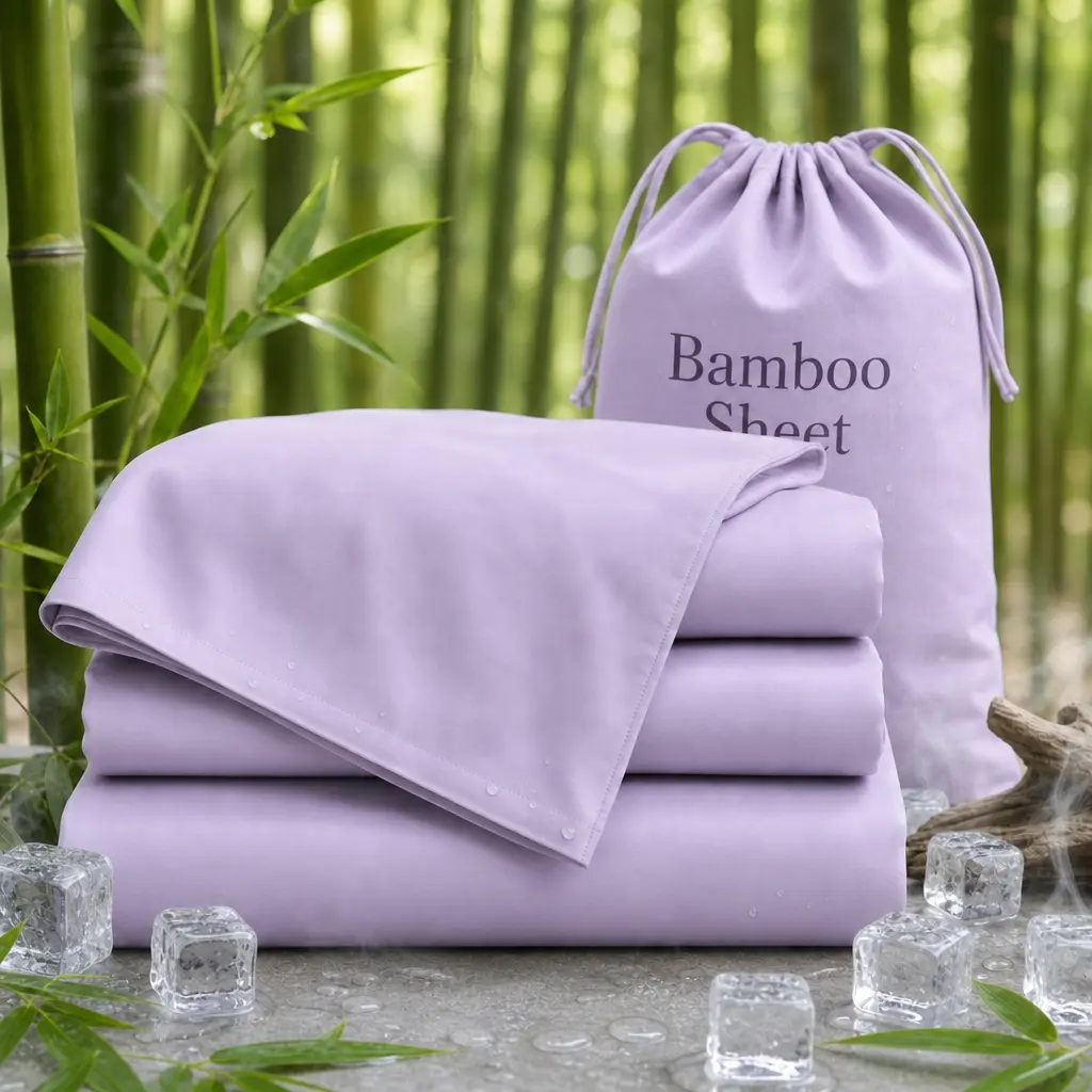Jollyvogue Extra Deep Pocket Bamboo Sheets - 6 Pcs Breathable &Cooling for Hot Sleepers , Hotel Luxury Fitted Soft Wrinkle-Free For Extra Deep Mattresses, Room Decor, Twin/Full/Queen/King Size Pillowcase Sets