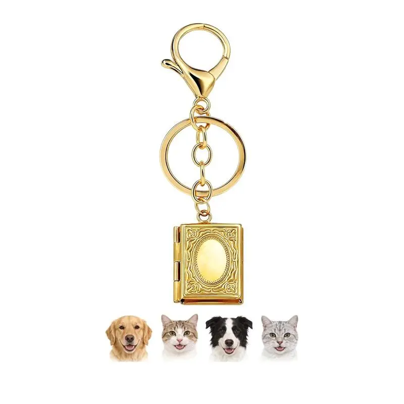 Virelyn B  Locket Keychain Photo Keychains for Women Pet Memorial Keychain Cute Dog Memorial Gifts for Loss Of Dog Cat Bag Charm