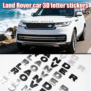 Land Rover Car Letter Emblem, Rust-Resistant Adhesive Decal, Precise Fit for Range Rover, Defender, Discovery, Evoque, Velar Models