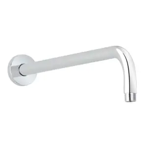212 MAIN 16 in. Wall-Mount Brass Rain Shower Arm and Flange, Polished Chrome Finish, Modern Theme Bathroom Fixture Accessory