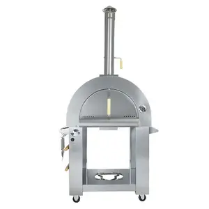 KoKoMo 32-in Dual Fuel Pizza Oven - Stainless Steel Outdoor Oven for Gas, Wood-Fired Use