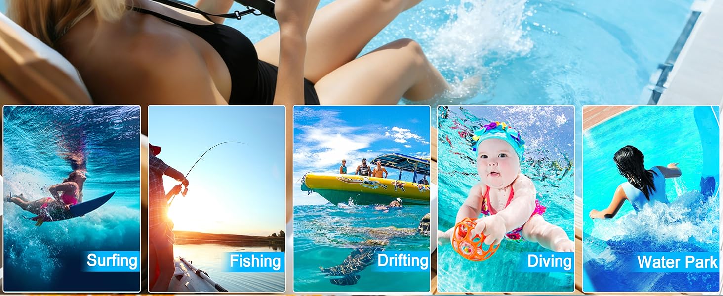 Famoby Up to 8.3" 5 Pack Multicolor Universal Waterproof Phone Pouch, Phone Waterproof Case Dry Bag,Protection Level: IP68,Outdoor Sports for Apple iPhone,Samsung,and More,Black,Blue,Pink,Orange,Green