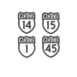 Mexico Interstate Embroidered Patches for Hat Side Peel & Stick Design for Easy Application Personalize Your Hat with Style Summer