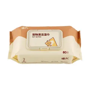 FUKUNARU Pet Wet Wipes - 80 Count, No Rinse Cat & Dog Cleaning Wipes, Deodorizing & Antibacterial