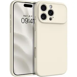 Phone cases for iPhone 17 Pro Max Cases [Compatible with Magsafe] [Full-Width Camera Design] Soft Silicone Rubber Microfiber Lining Shockproof Protective case for Phone 17 Pro Max, Off-White