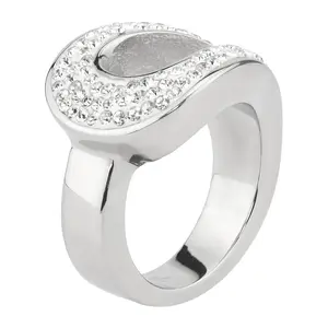 Steel by Design Crystal Swirl Ring