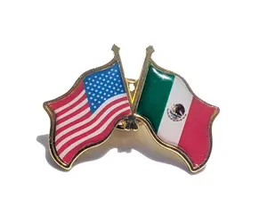 Mexican & USA Flag Pin For Caps And Clothing Enamel Badge Spanish Mexican Latino Hispanic Pin