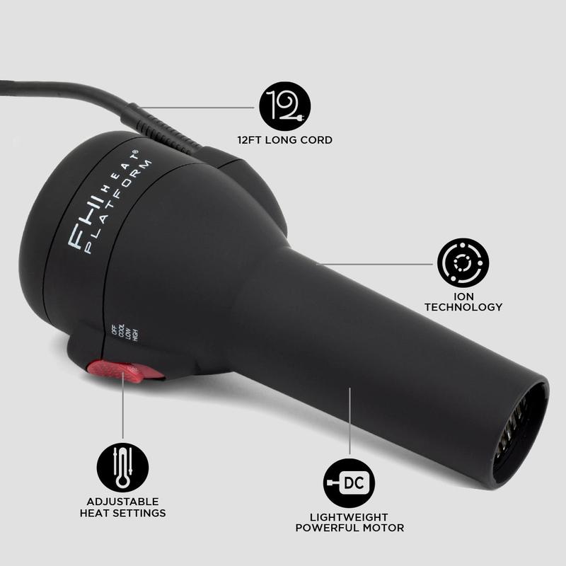 Dryer test link with 12FT Long Cord, Ion Technology, Adjustable Heat Settings, Lightweight DC Motor, 1500W, 12.5oz