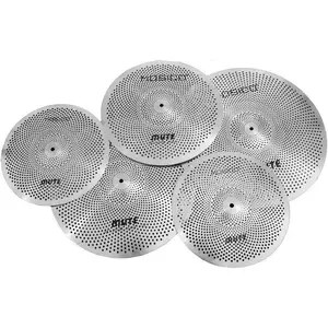 Low Volume Cymbal Pack Mute Set 14'Hihats+16"Crash+18'Crash+20"Ride 5 count  Drummer Practice Quiet Cymbal for Drum Set
