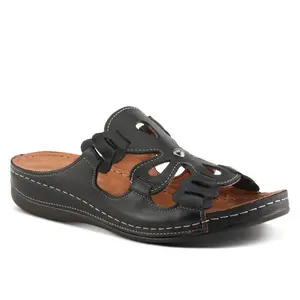 Spring Step Leather Slide Sandals - Mezera