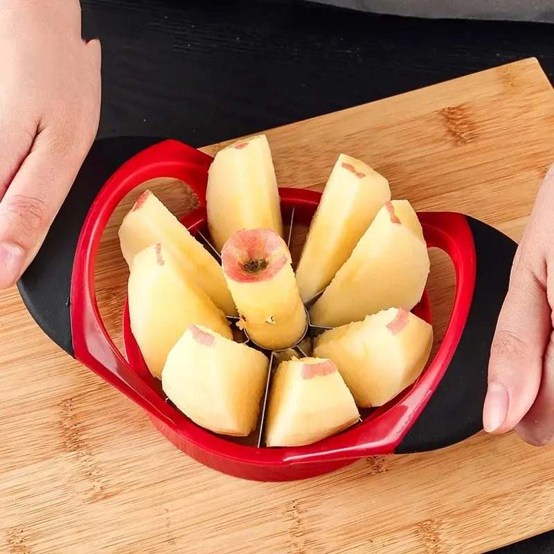 Stainless Steel Apple Slicer, Home Use Plastic Fruit Divider Knife, Fruit Cutter, 12-Piece Apple Slices, Kitchen Tool, Utensils, Kitchen Gadget