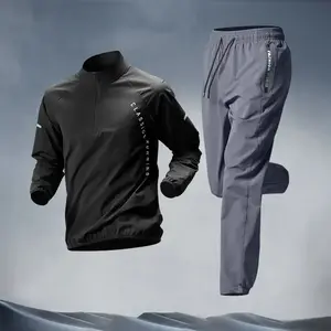 Men's Fall Running Tracksuit Casual Outdoor Quick-Dry Running Clothes for Autumn Spring Ideal Gym Track Field Sports Training