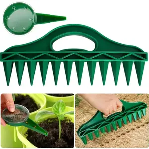 1 Set Durable Plastic Hand Dibbler Garden Seeder Tool, 12-Hole Fast Seeding Device for Precise Planting, Waterproof Gardening Aid for Vegetables, Flowers and Herbs, Easy-Use Manual Seeder for Efficient Garden Work, Home Farm Planting Accessories