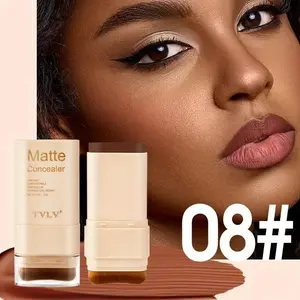 2-in-1 Contour Stick and Foundation Stick, Long-Lasting Waterproof and Sweatproof, No Smudging or Caking, Full Face Coverage for Flawless Makeup, with Foundation Brush for Matte Liquid Foundation,Suitable for all kinds of holiday gifts