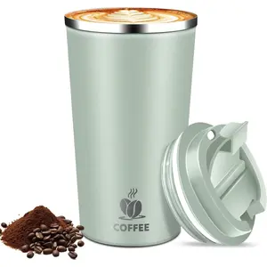 17oz Travel Coffee Mug with Flip Lid – Leakproof Stainless Coffee Tumblers, Reusable Coffee Cup for Hot & Cold Drinks, Perfect for Camping & On-the-Go