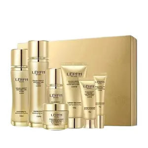 7pcs Gold Soothing Care Gift Box Hydrating Overnight Skin Care Set with Comfort for a Luxurious Care Experience