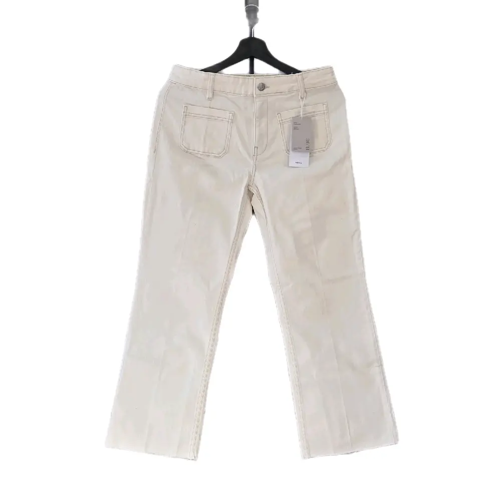Mango White Women's Pants Bottom Womenswear Comfortable Fit Casual Style