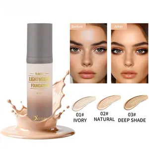 Pure and Light Foundation Liquid, Long-lasting, Waterproof and Sweat-proof, Not Prone To Smudging, Evenly Tones Skin Color, Easy To Apply. Liquid Concealer with Natural Matte Effect, Suitable for All Skin Types.