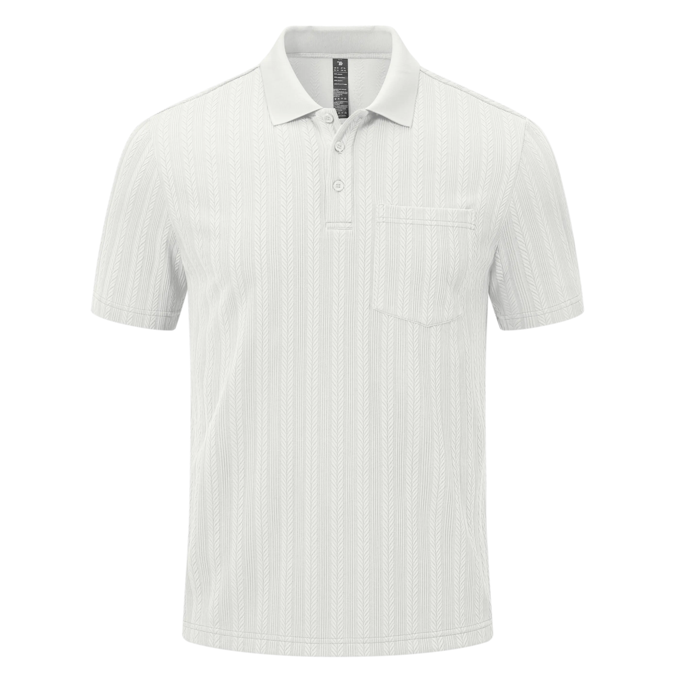 Gopune Men's Solid Jacquard Knit Polo Shirts Wrinkle-Resistant Business Casual Short Sleeve Jacquard Shirt Collared T Shirt with Pocket Slim Fit