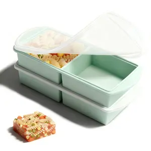 Silicone Freezer Trays with Lids, Silicone Soup Freezer Molds, Containers, Easily prepare portioned meals, Great for storing soups, lasagna, leftovers, sauces and other dishes, Dishwasher, Oven Safe