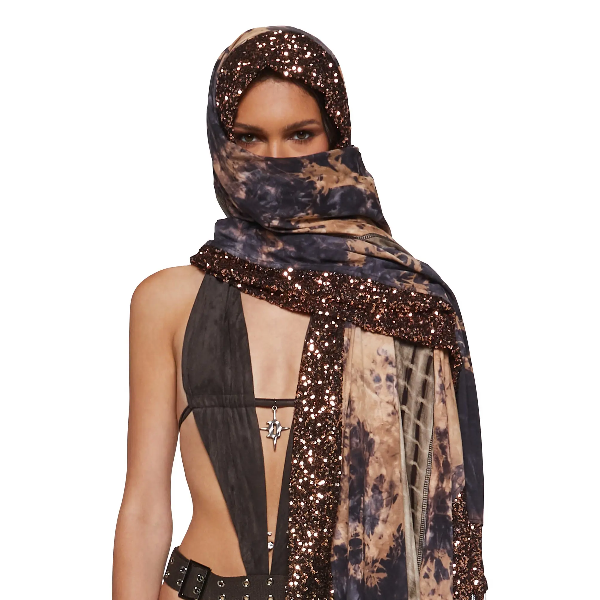 Clear Curiosity Scarf - Black/Gold