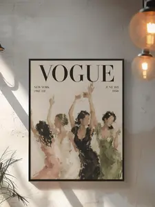 [No Frame] Aesthetic Vogue Champagne Party Poster | Fashion Illustration Print | Elegant Women Painting Wall Art | Editorial Decor Chic Dorm Room Art
