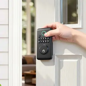 Keyless Entry Door Lock with Electronic Deadbolt and Backlit Keypad, Customizable User Codes, Auto Lock, Anti-Peeking Password, Easy-Grip Handle, Dual Credential Option (Keyed and Keyless) for Home Security, Matte Black Finish